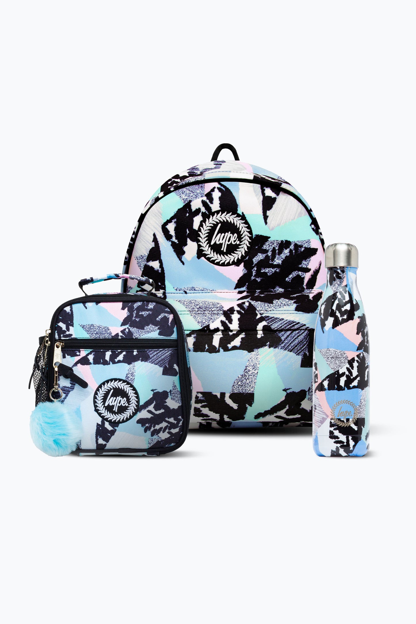 Hype Girls Multicoloured Pastel Abstract Backpack, Lunchbag & Bottle Bundle