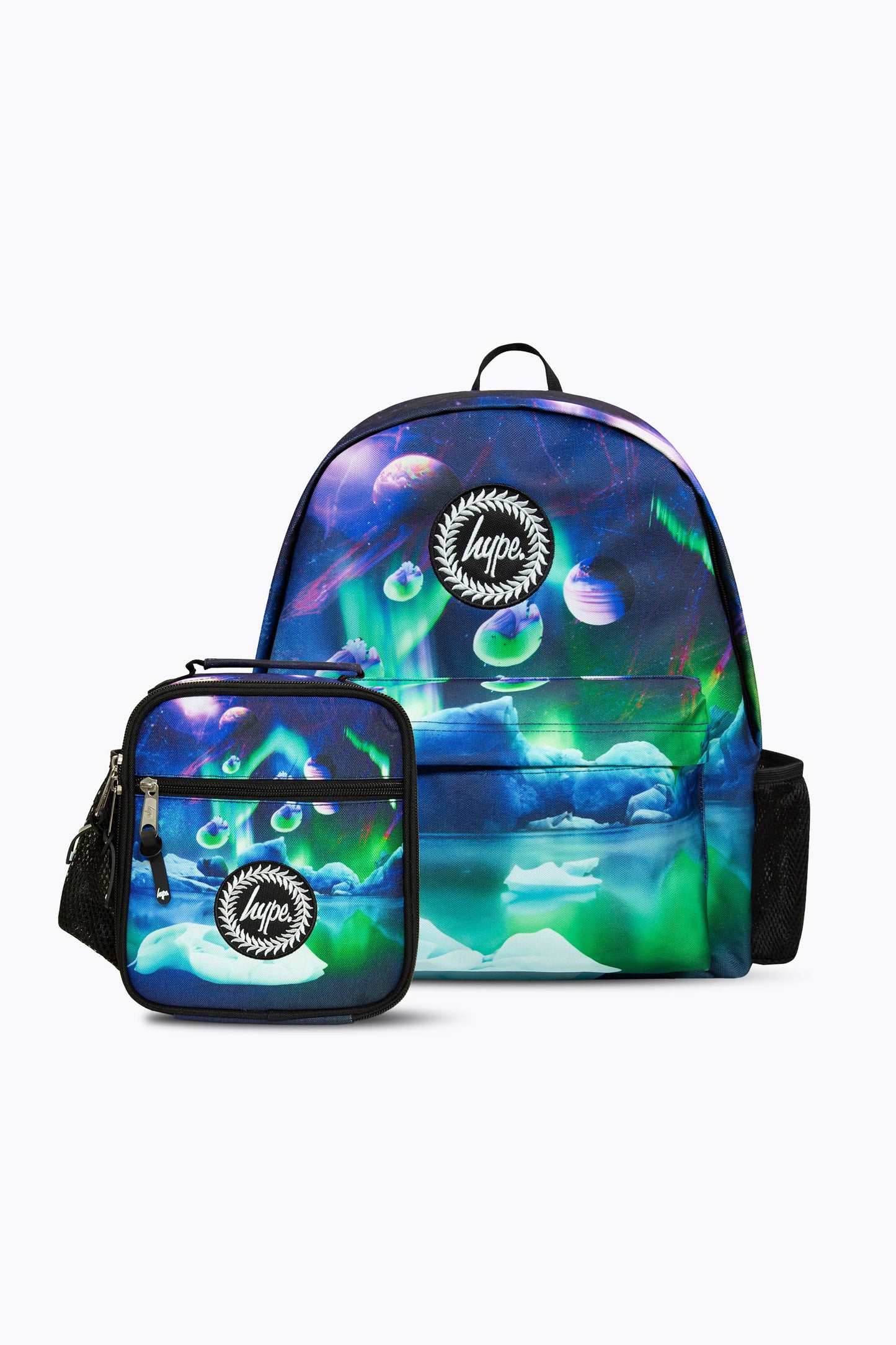 Hype Boys Blue/Green Alien Landscape Backpack & Lunch Bag Bundle