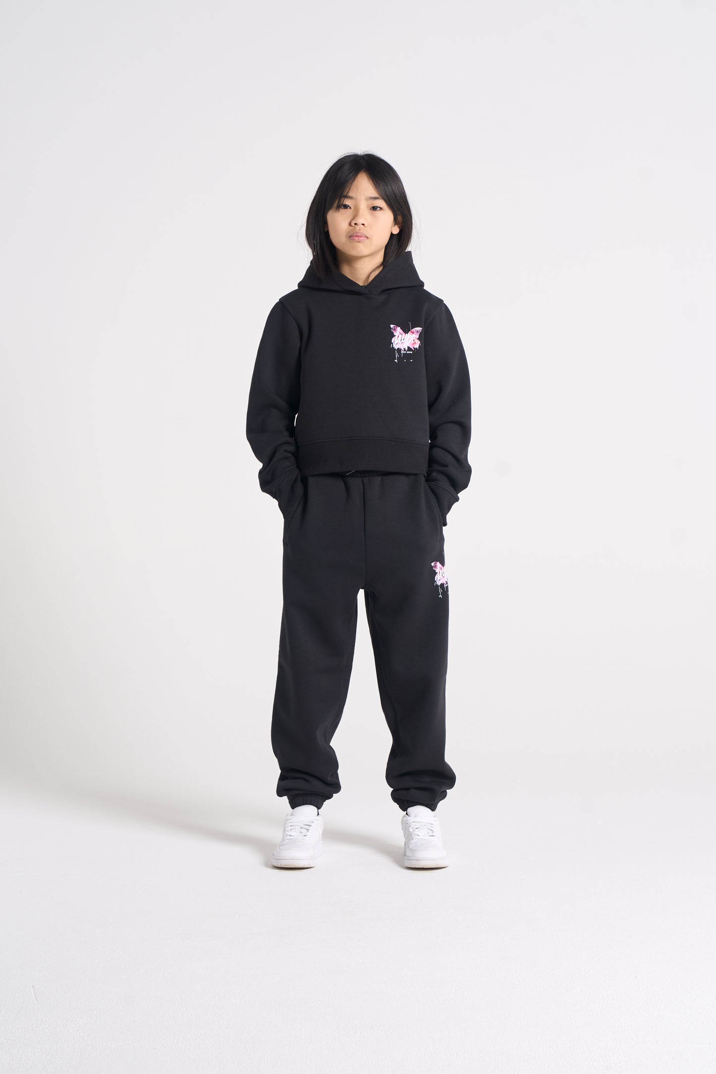 Hype Girls Black Butterfly Joggers
