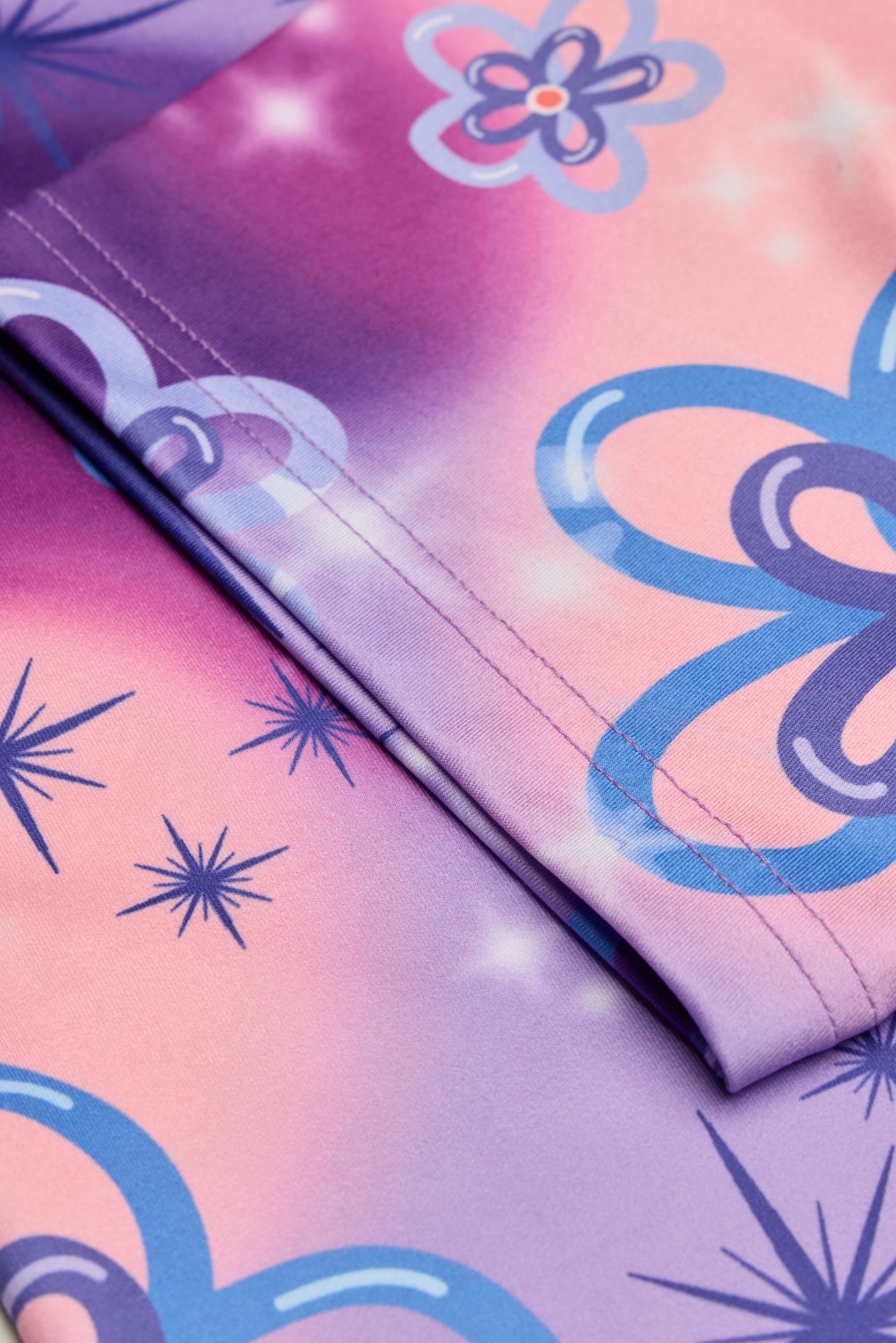 Hype Girls Purple Sparkle Flower Cycling Shorts