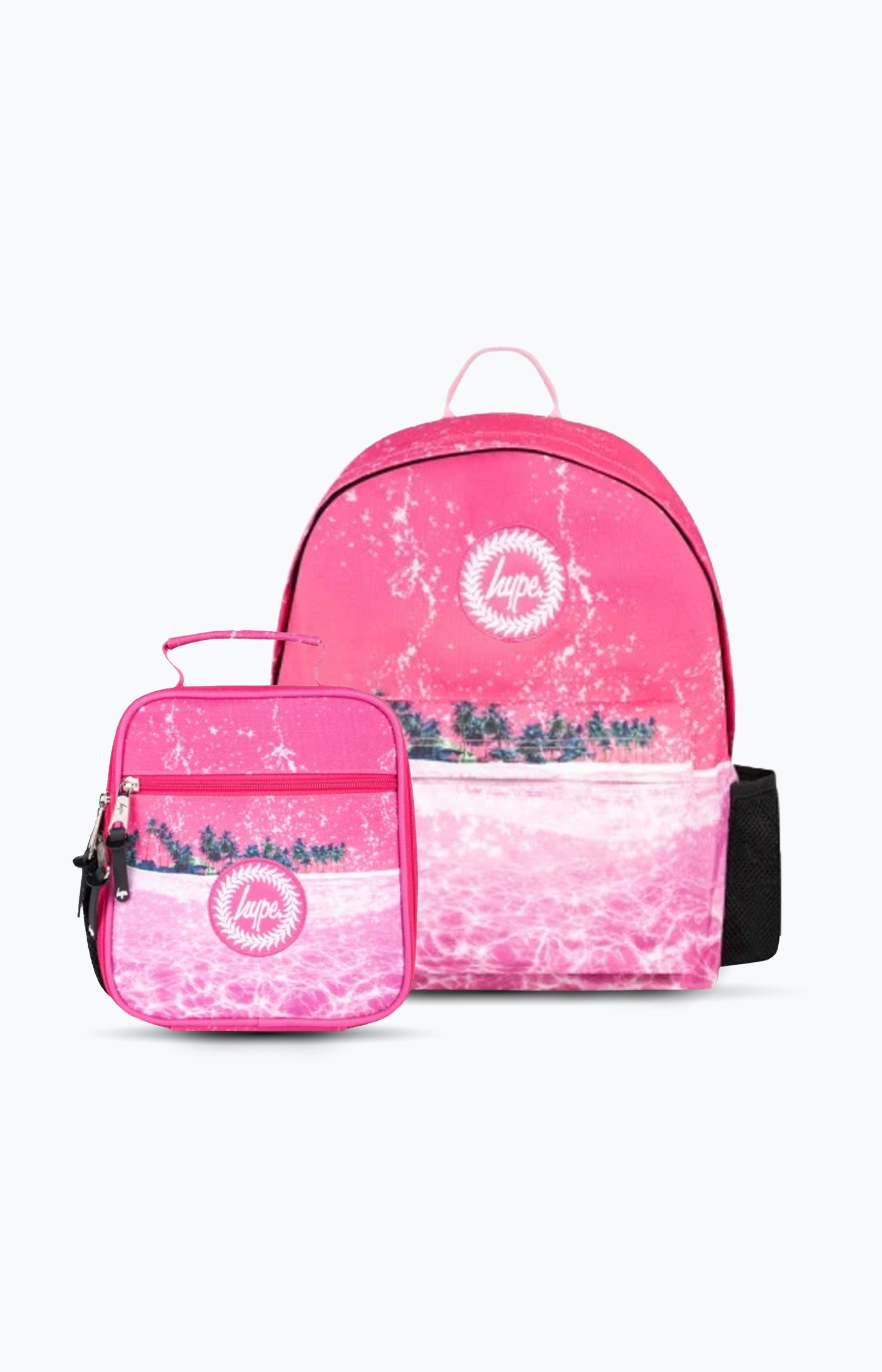 Hype Unisex Multi Pink Palms Iconic Backpack & Lunch Bag Bundle