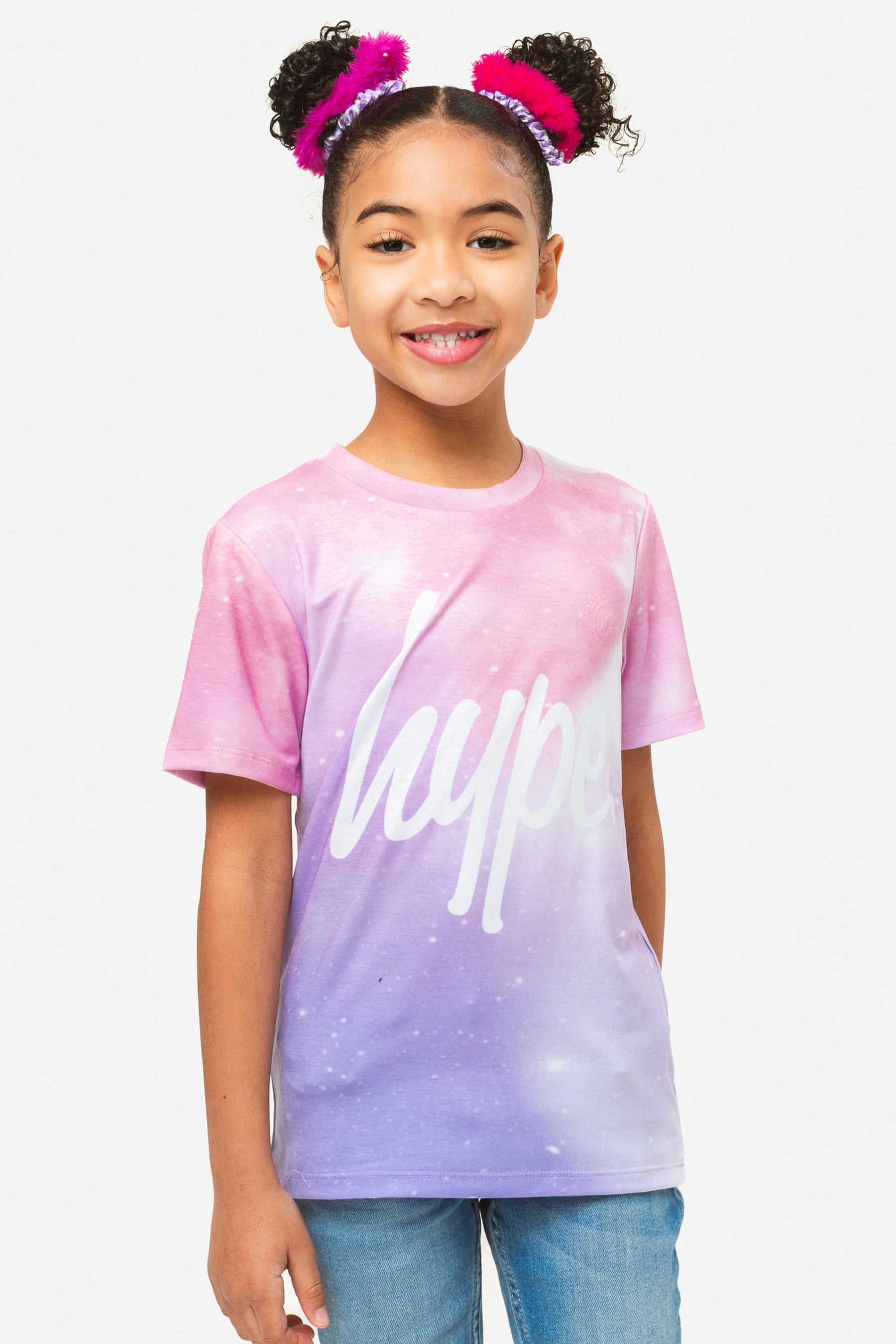 HYPE GIRLS PURPLE PASTEL FADE SCRIPT TSHIRT Hype.