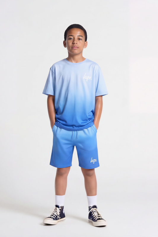 Hype Boys Blue Faded Sweat Shorts