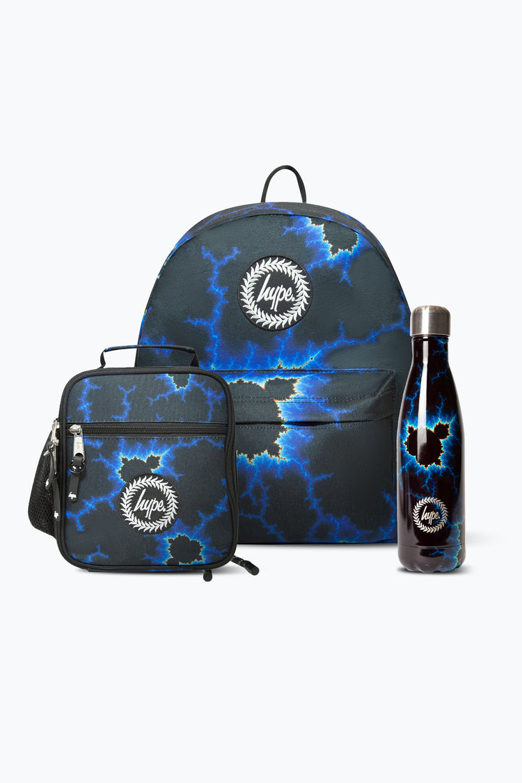 HYPE BOYS BLUE LIGHTNING BACKPACK, LUNCHBAG & BOTTLE BUNDLE