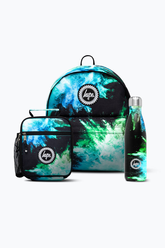 Hype Boys Blue/Green Chalk Dust Backpack, Lunchbag & Bottle Bundle