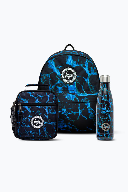 Hype Boys Black/Blue X-Ray Pool Backpack, Lunchbag & Bottle Bundle