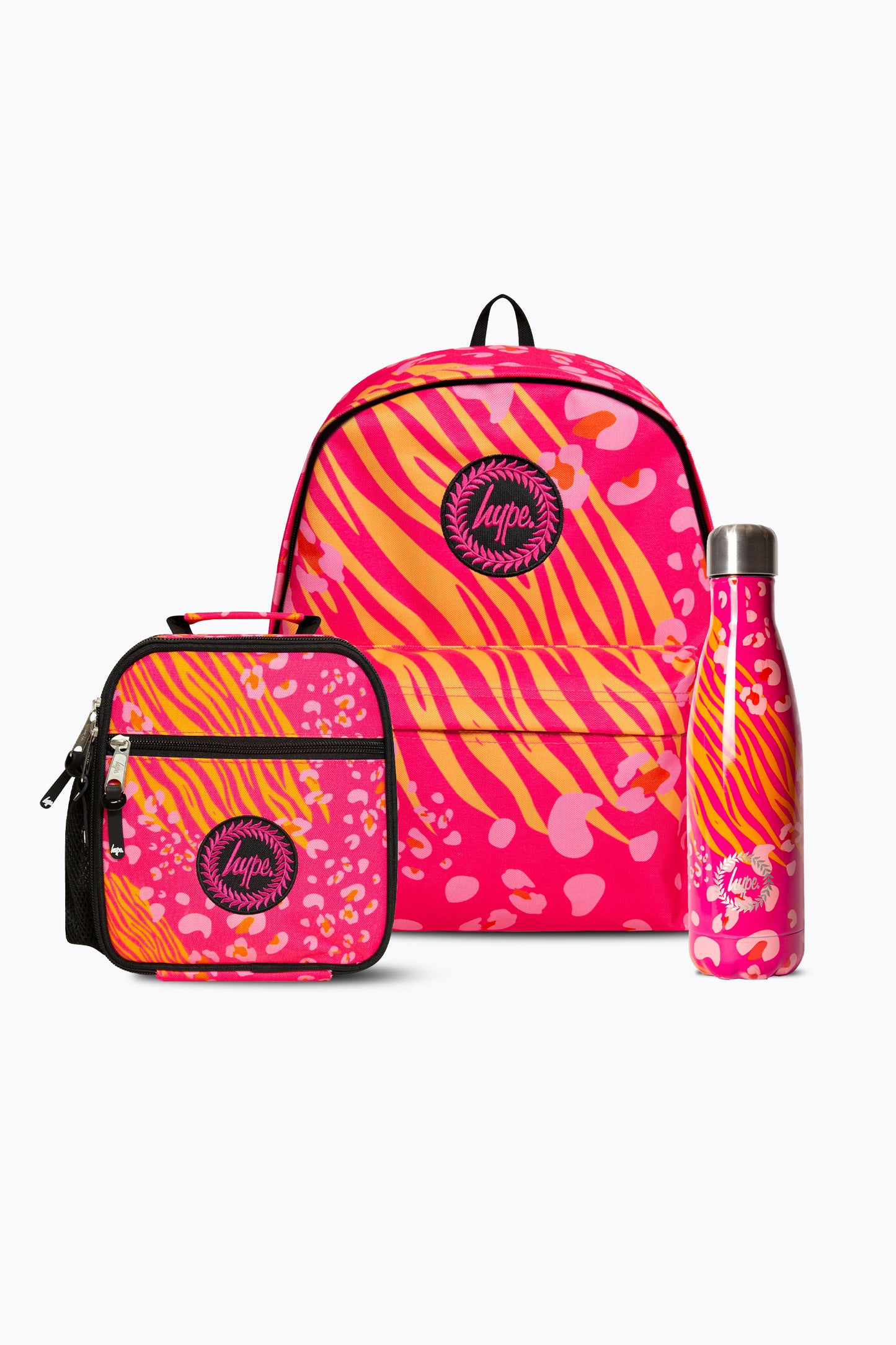 Hype Girls Pink Animal Prints Backpack, Lunchbag & Bottle Bundle