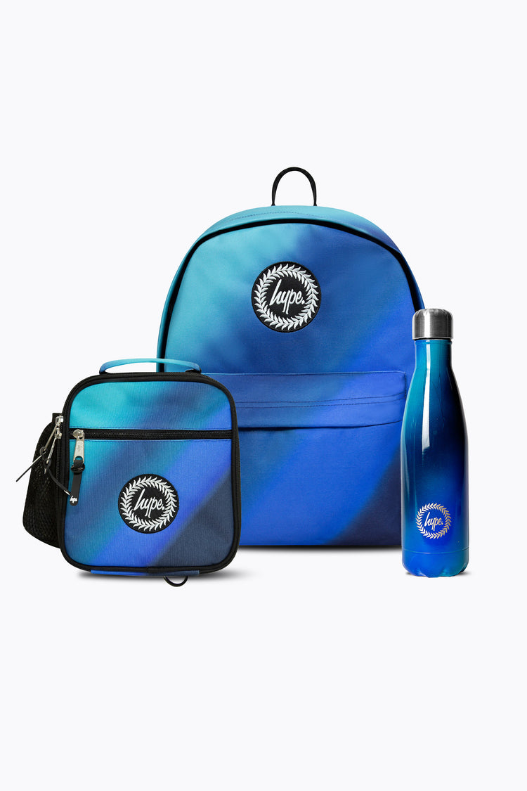 HYPE BOYS BLUE GRADIENT BACKPACK, LUNCHBAG & BOTTLE BUNDLE