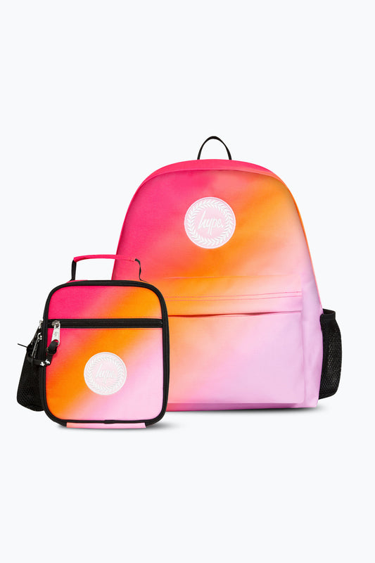 Hype Girls Pink/Orange Orange Gradient Backpack & Lunch Bag Bundle