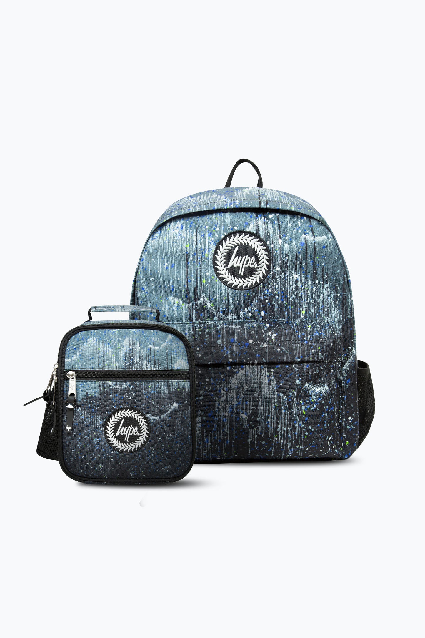 Hype Unisex Black Glitter Drips Backpack & Lunch Bag Bundle