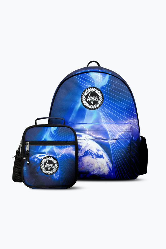 Hype Boys Blue Space Storm Backpack & Lunch Bag Bundle