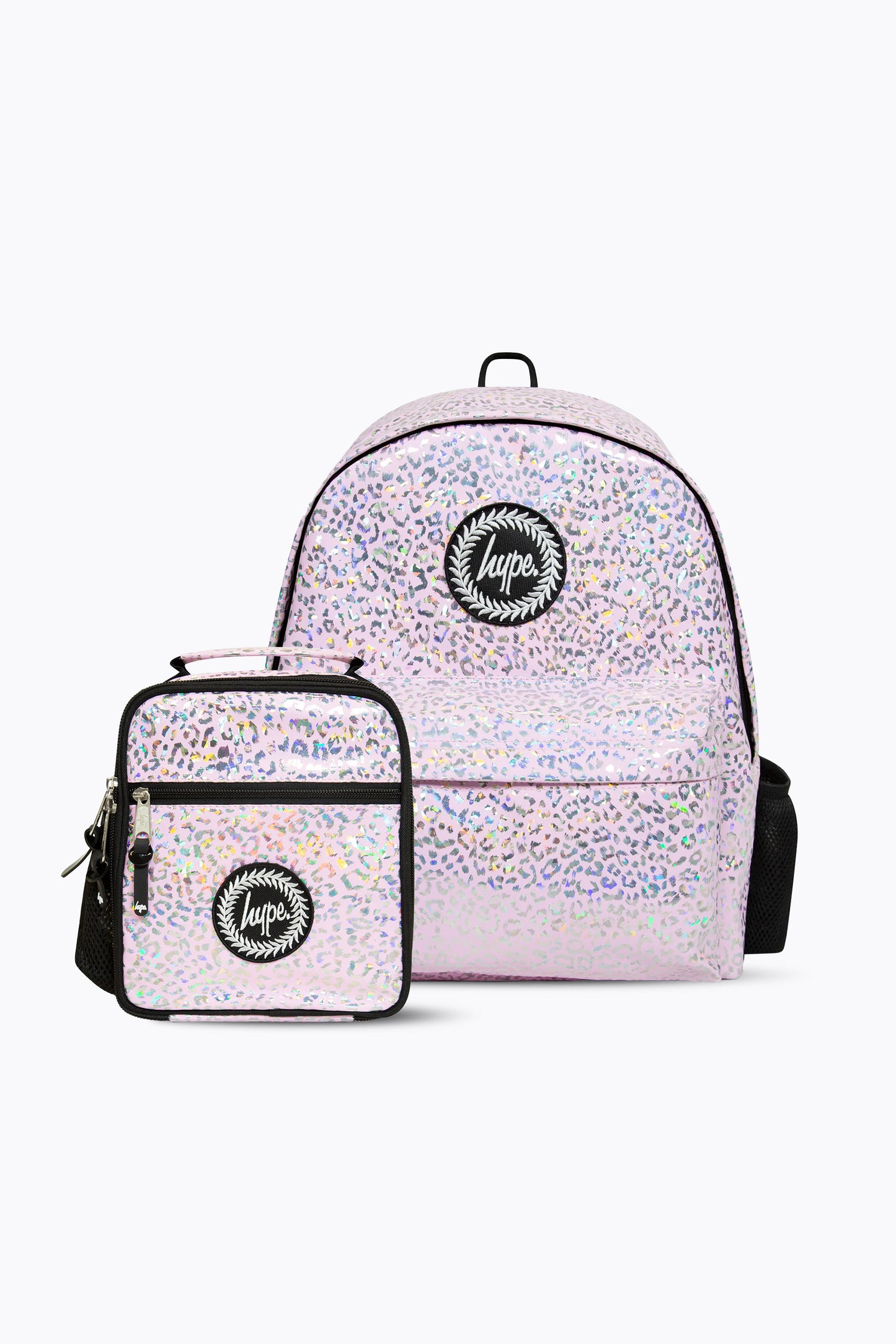 Hype Girls Pink Holographic Animal Print Backpack & Lunch Bag Bundle
