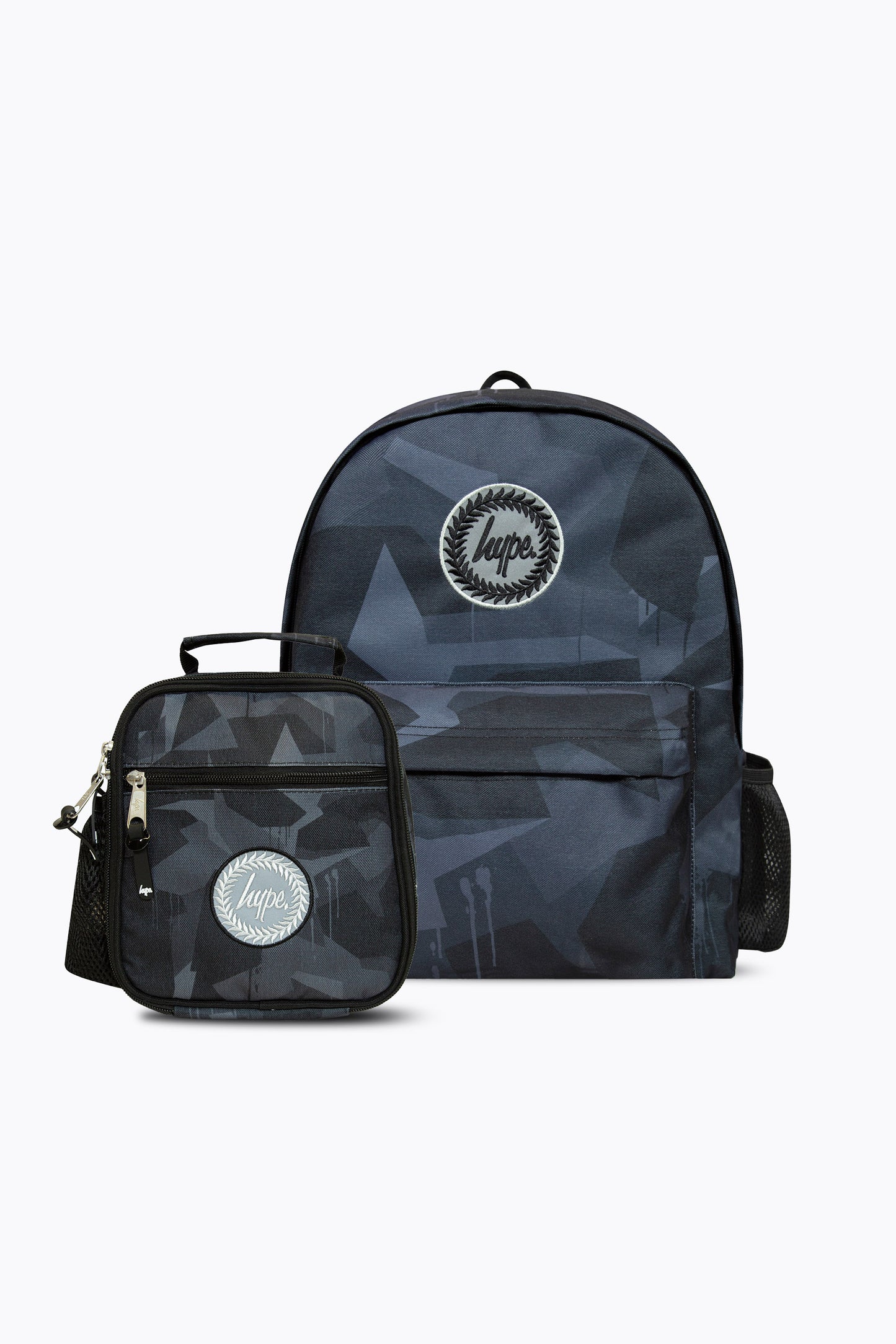 Hype Unisex Black Geo Camo Backpack & Lunch Bag Bundle