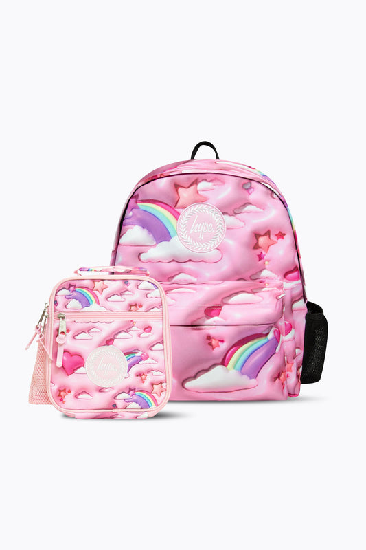 Hype Girls Pink 3D Clouds Backpack & Lunch Bag Bundle