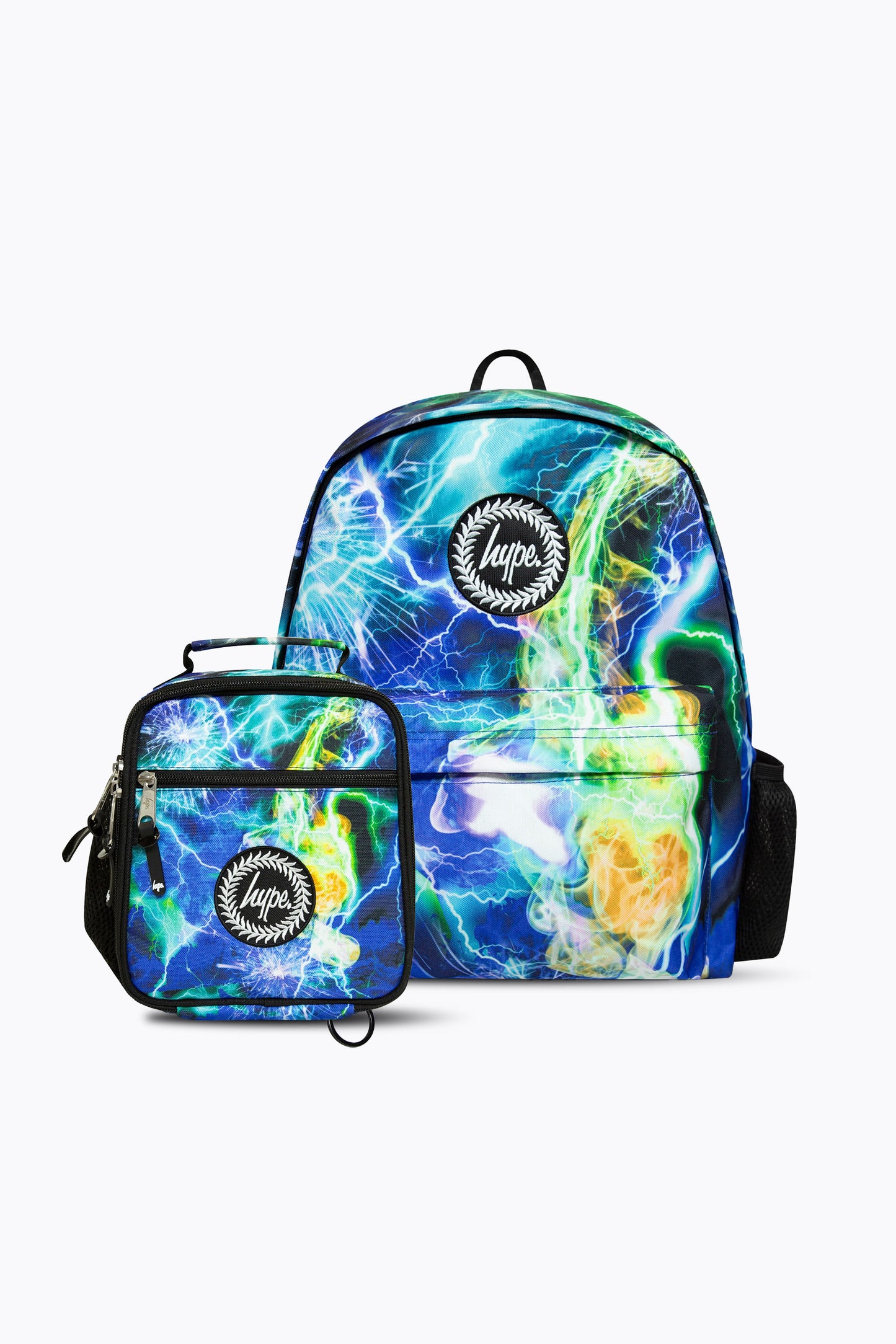 Hype Boys Blue Lightning Storm Backpack & Lunch Bag Bundle