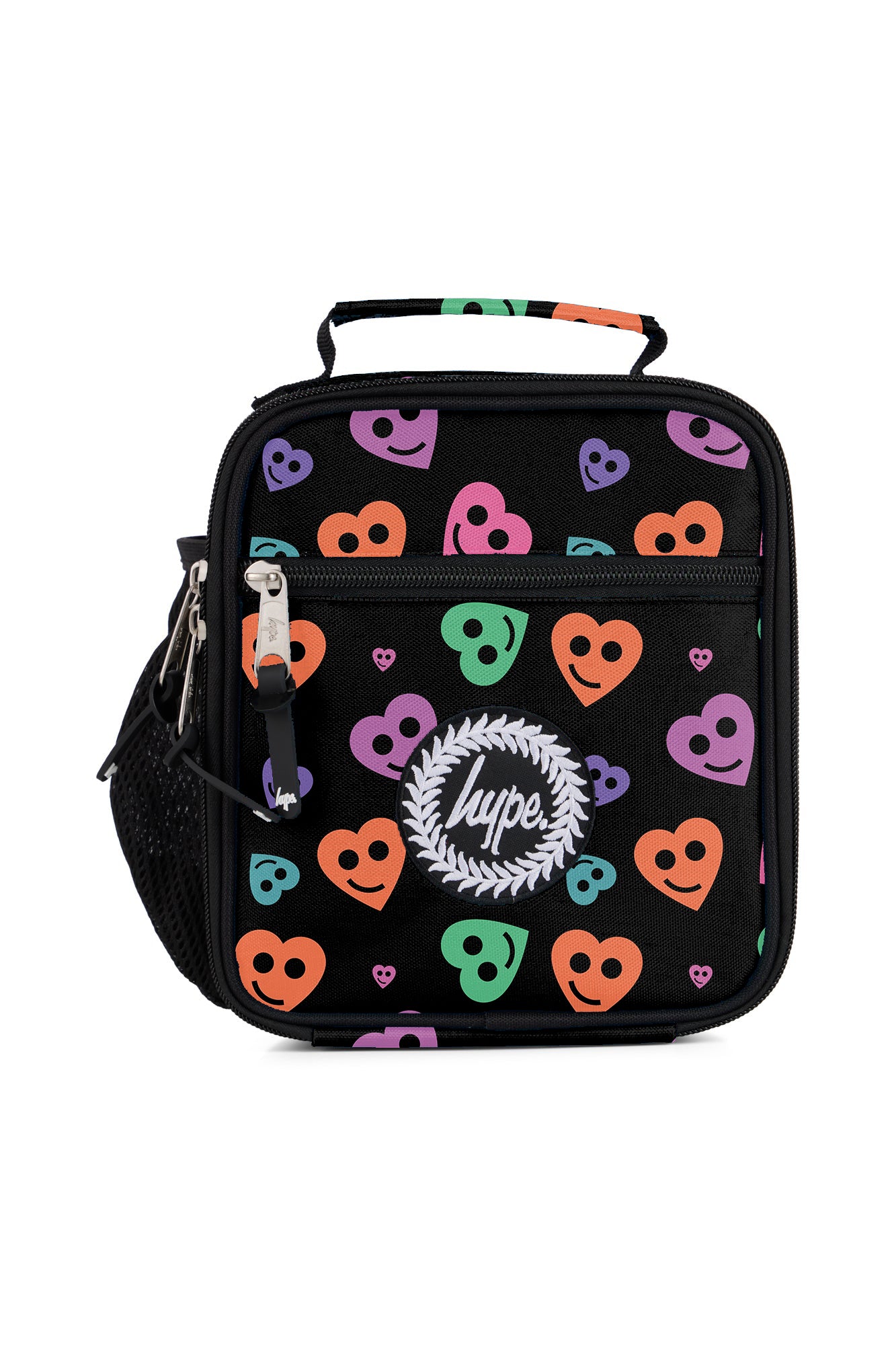 Hype Unisex Black Smiley Heart Lunch Bag