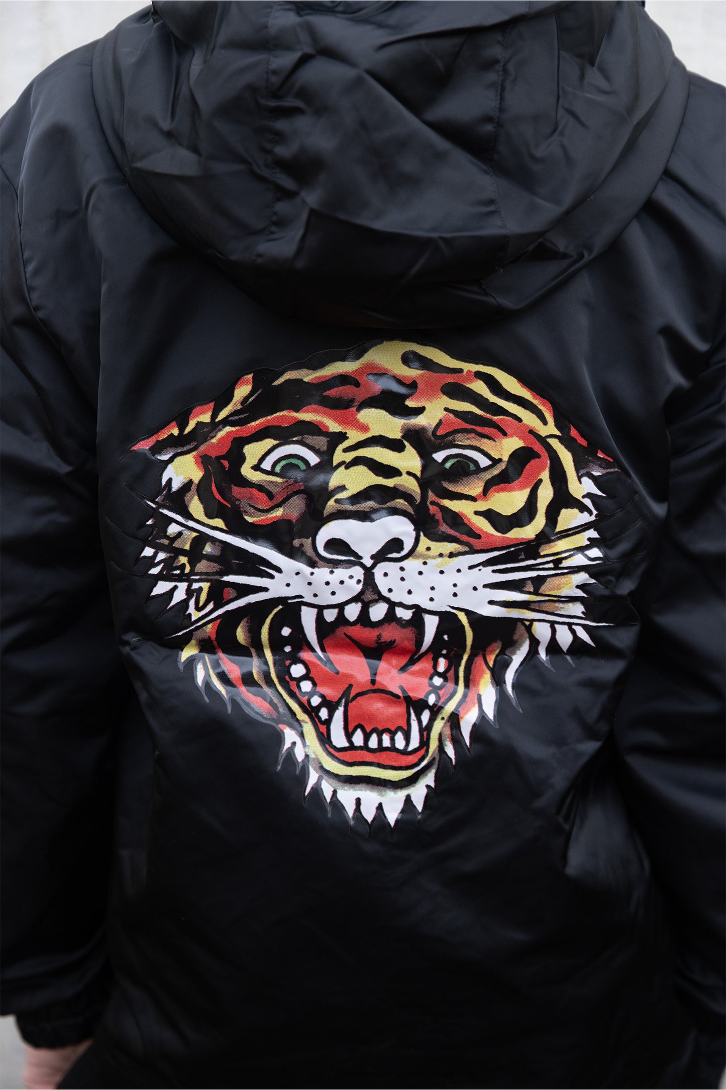 Hype X Ed Hardy Boys Lightweight Hooded Black Jacket