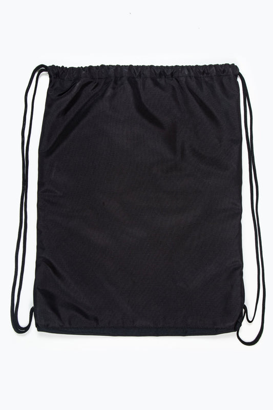 HYPE UNISEX BLACK SCRIPT DRAWSTRING BAG