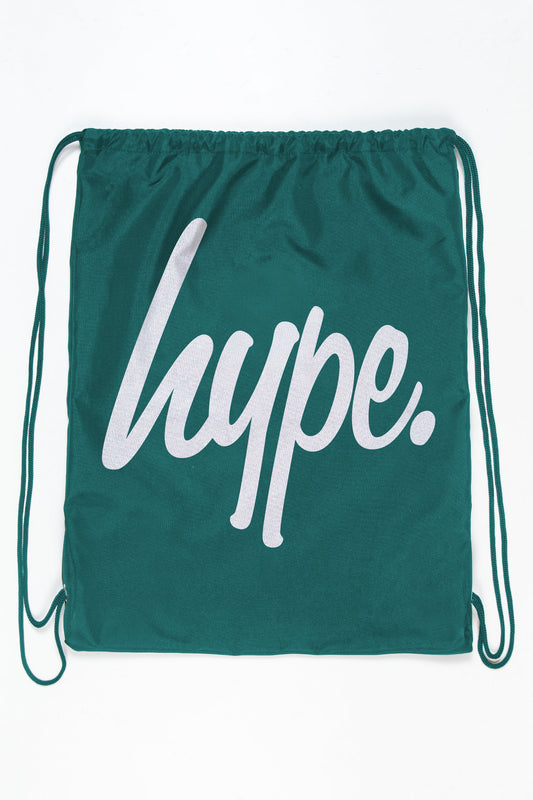 Hype Unisex Teal Script Drawstring Bag