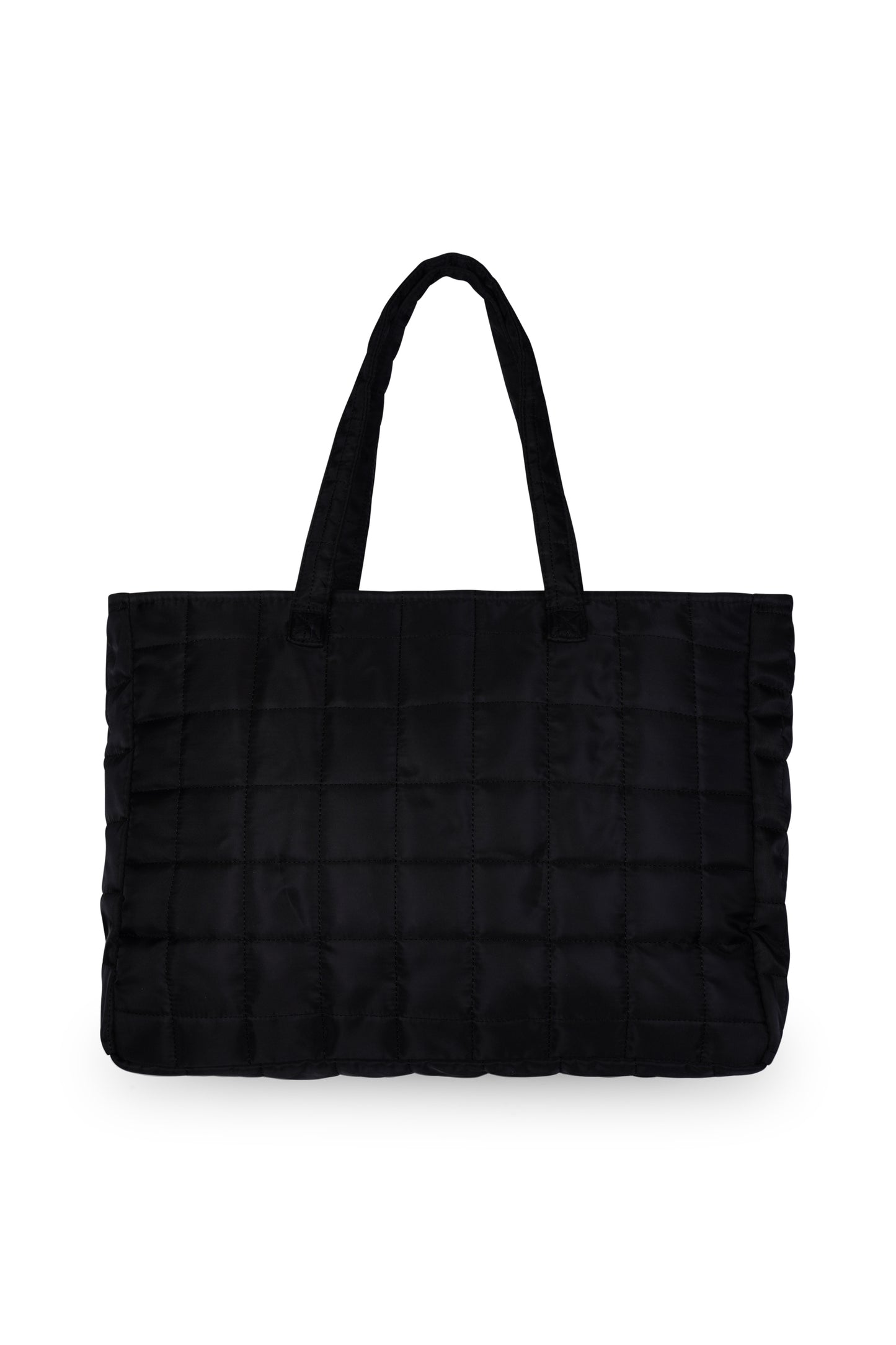 Hype Girls Black Square Patch Quilted Tote Bag