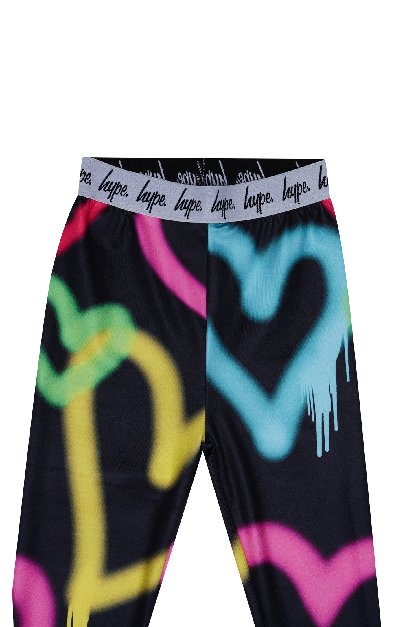 Hype Girls Black Graffiti Hearts Legging