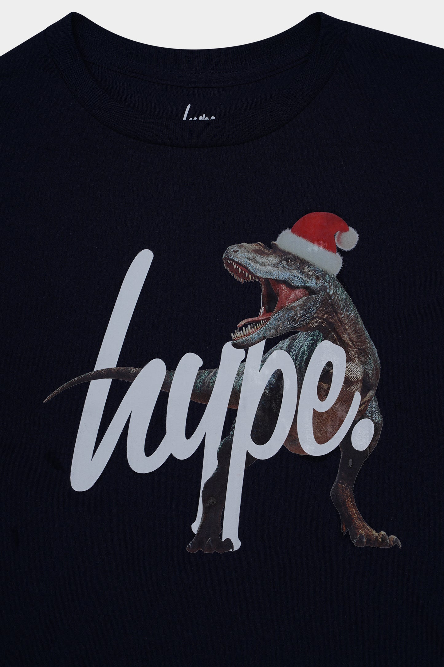 Hype Kids Navy Christmas T-Rex T-Shirt