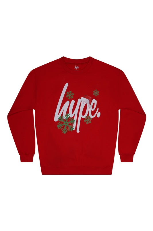 Hype Adults Red Christmas Script Sweatshirt