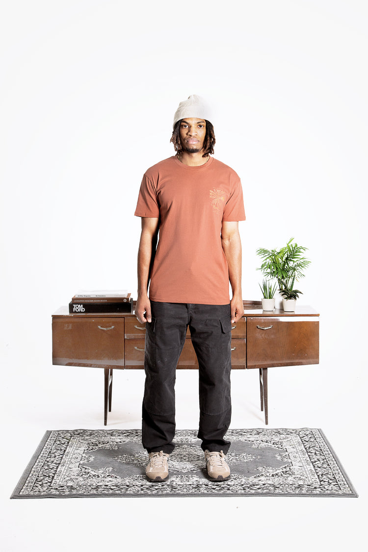 HYPE ADULTS BROWN PALM T-SHIRT