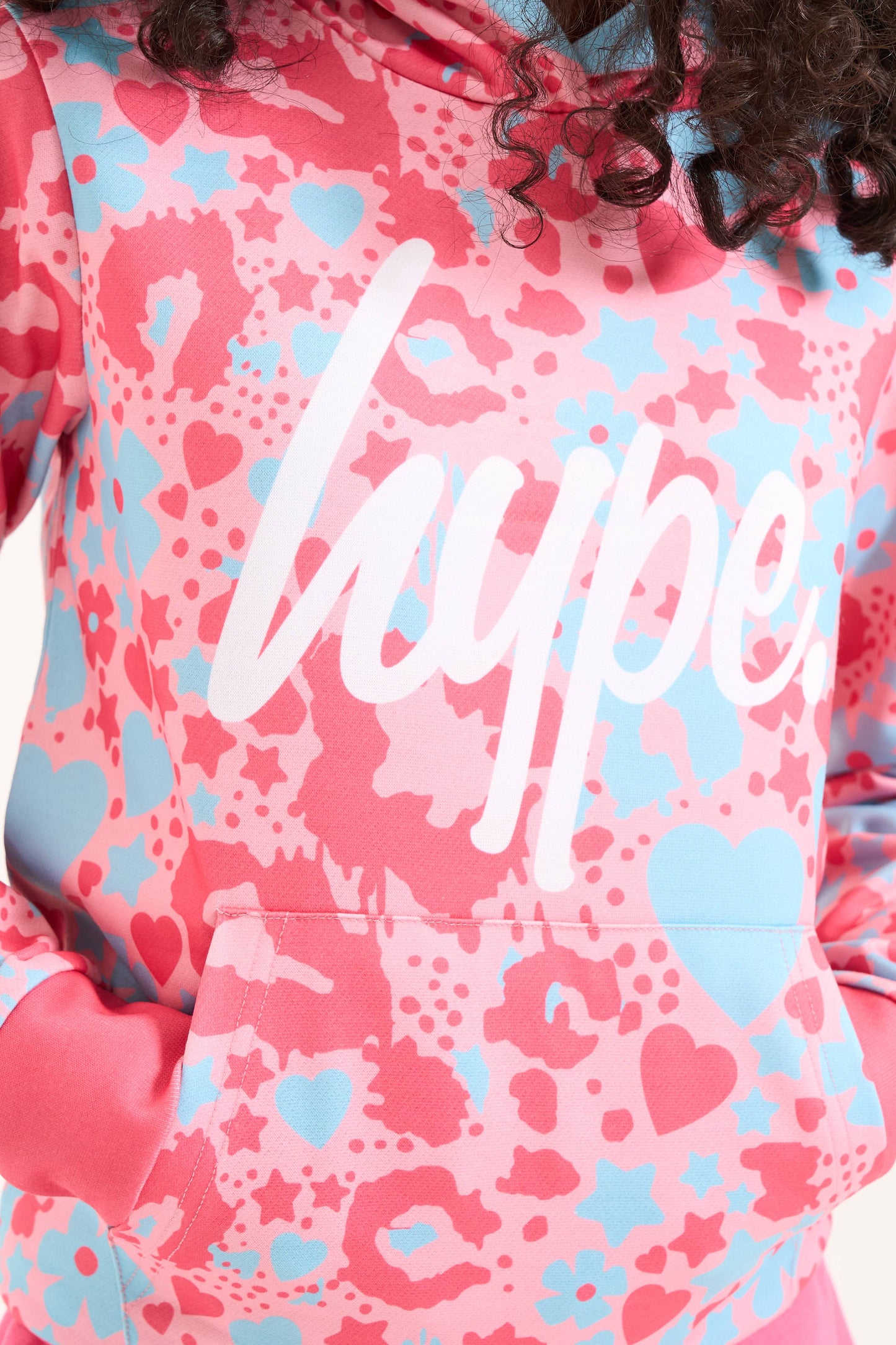 Hype Girls Pink Ditsy Hoodie