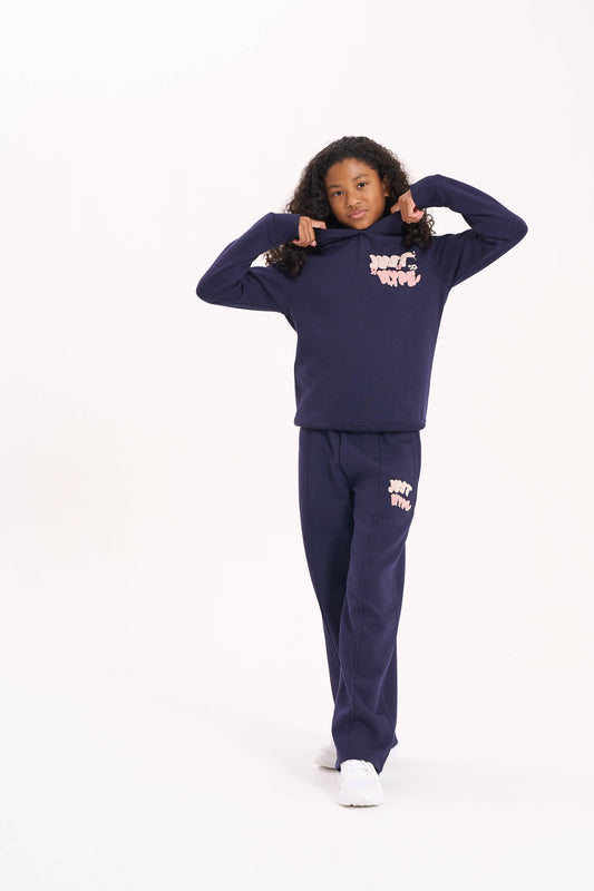 Hype Girls Navy Fantasy Wide Leg Joggers