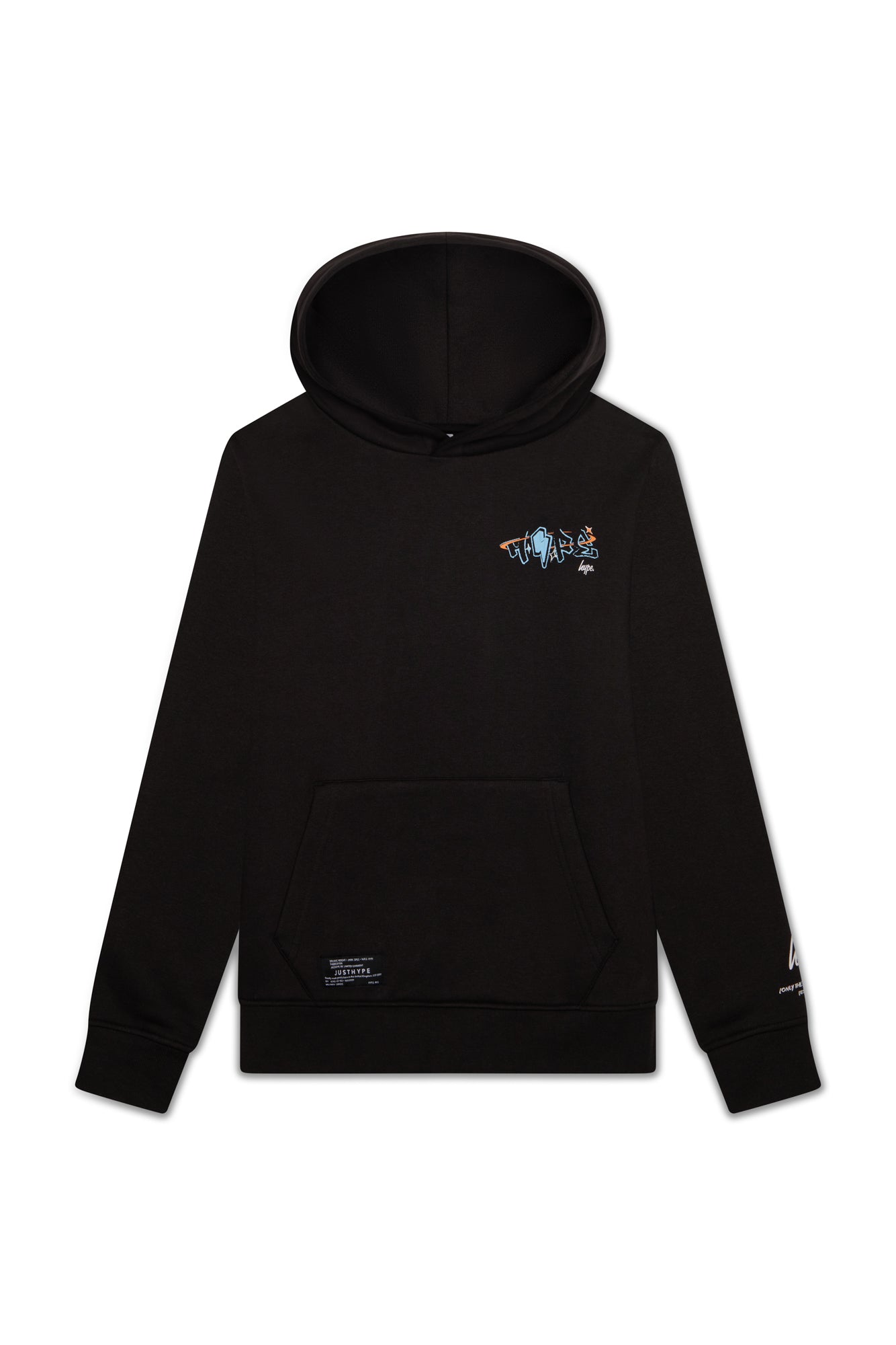 Hype Boys Black Graffiti Bolt Hoodie