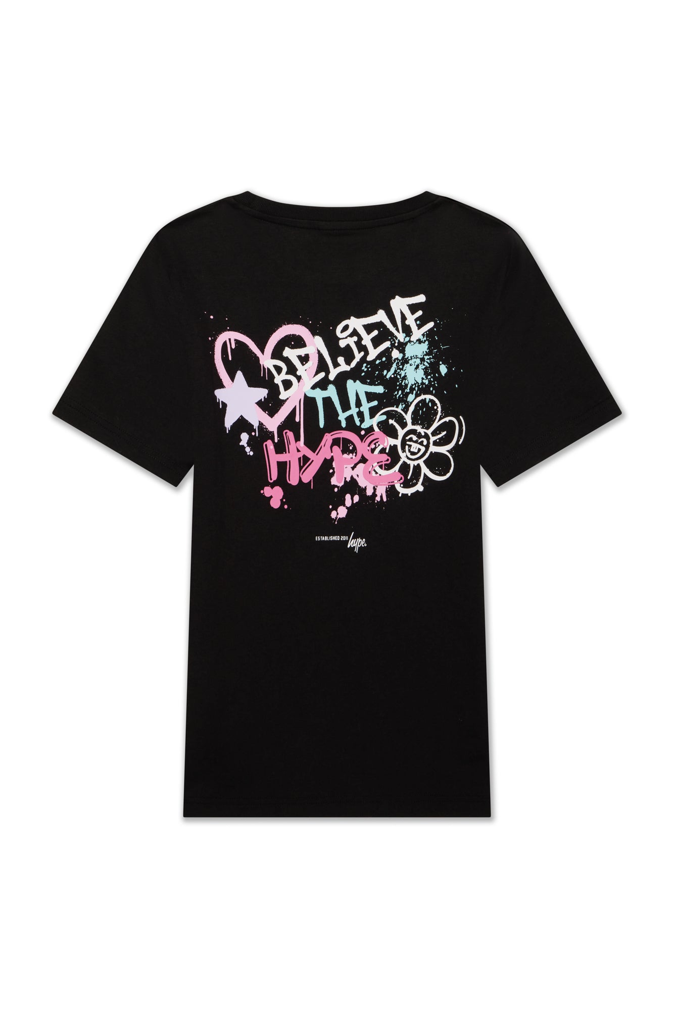 Hype Girls Black Graffiti T-Shirt