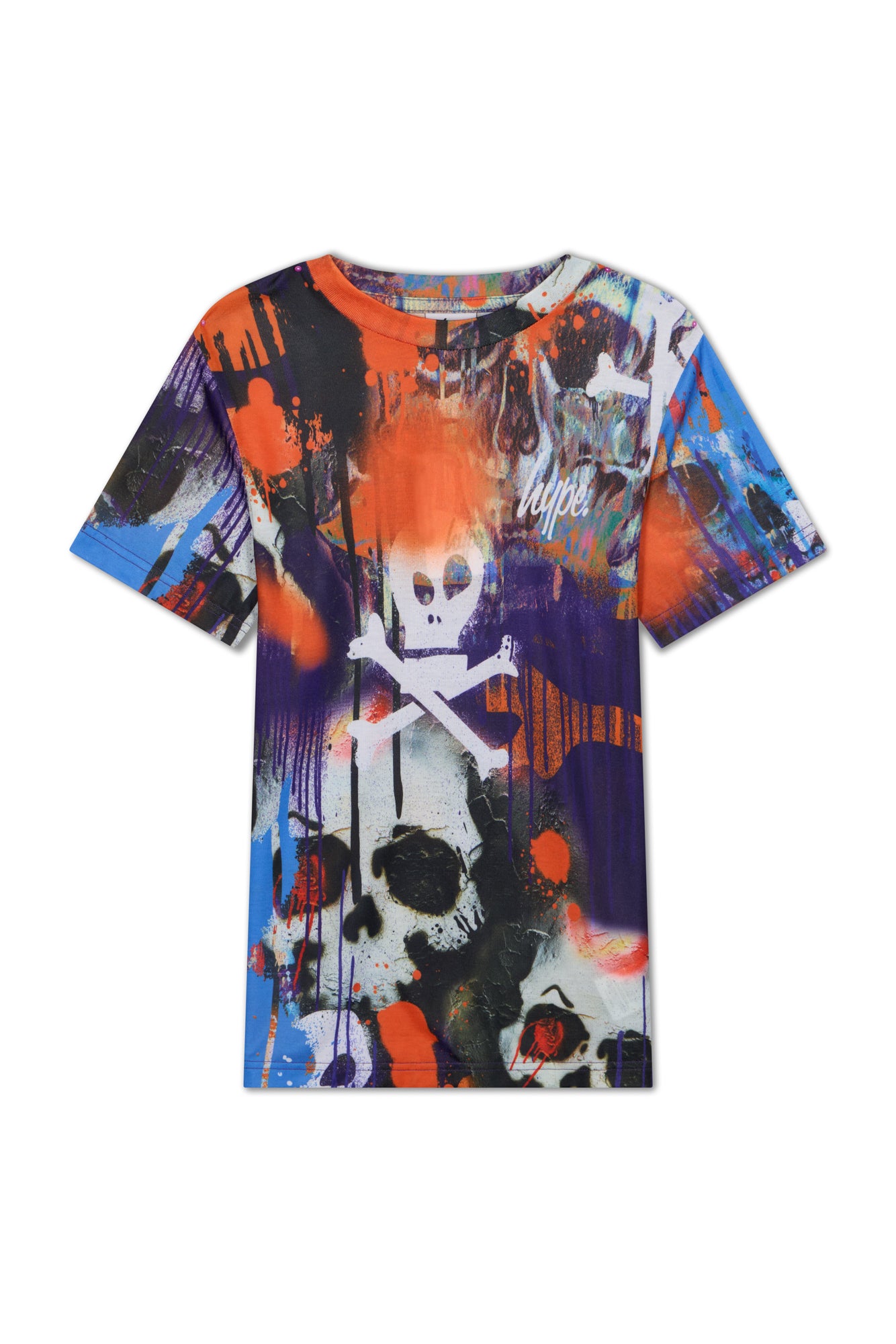 Hype Boys Multi Graffiti Skull T-Shirt