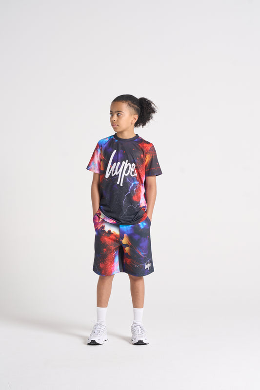 Hype Boys Black Constellation T-Shirt & Shorts Set