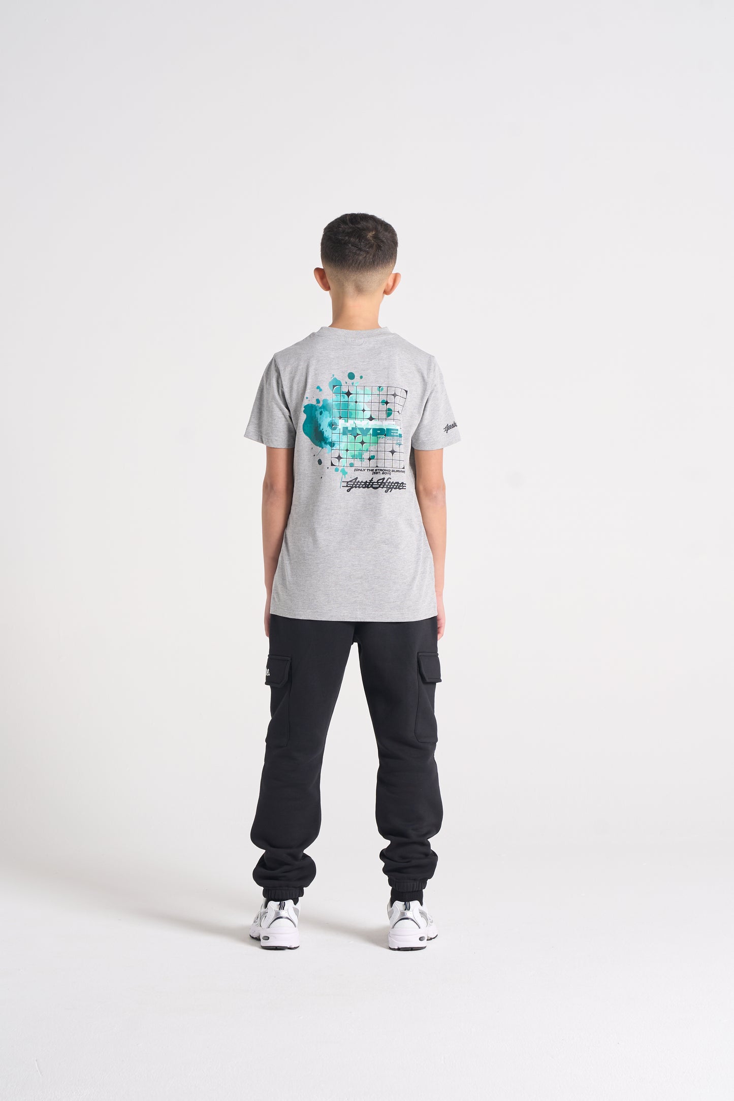 Hype Boys Grey Marl Cosmic T-Shirt