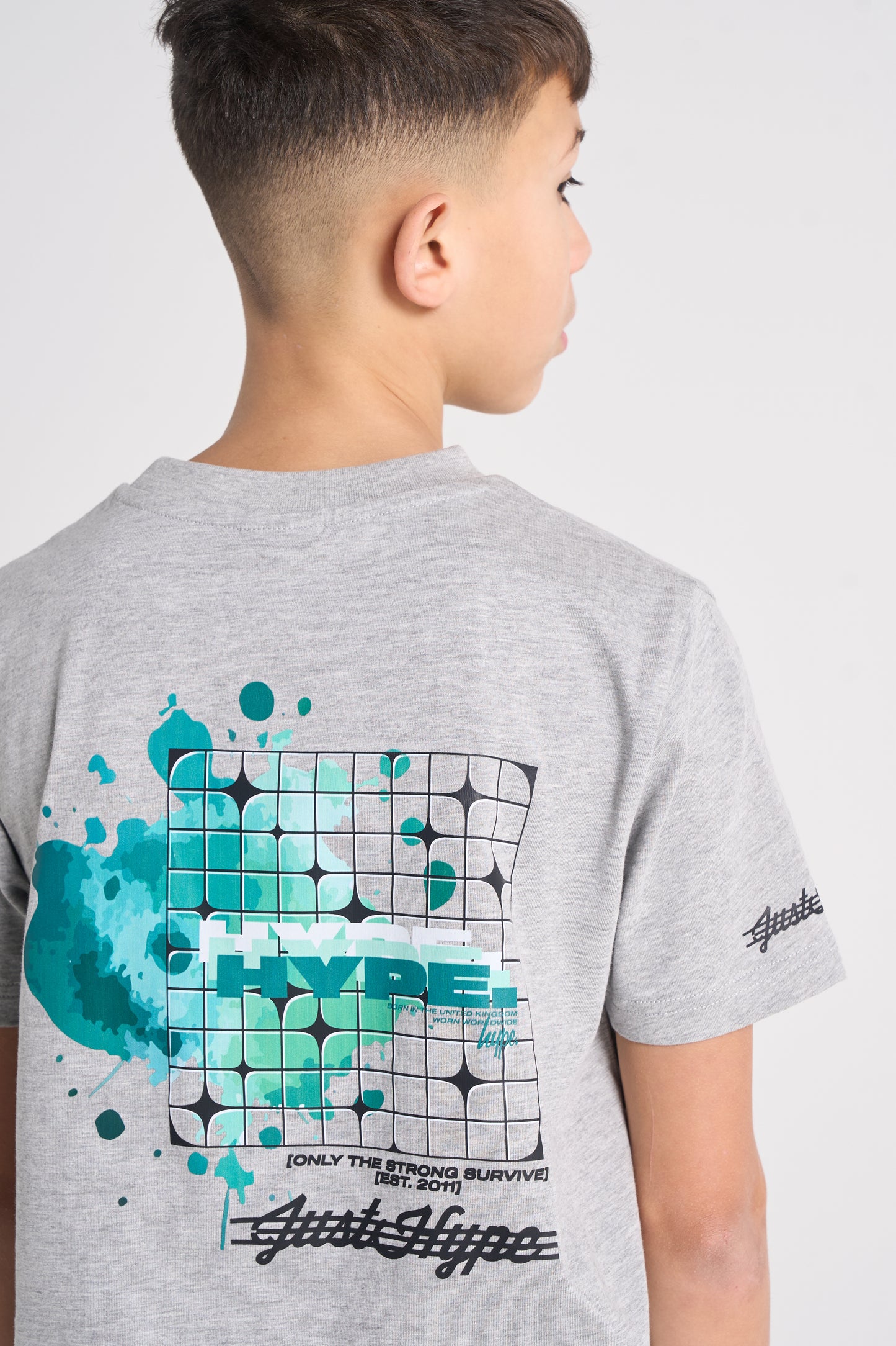 Hype Boys Grey Marl Cosmic T-Shirt