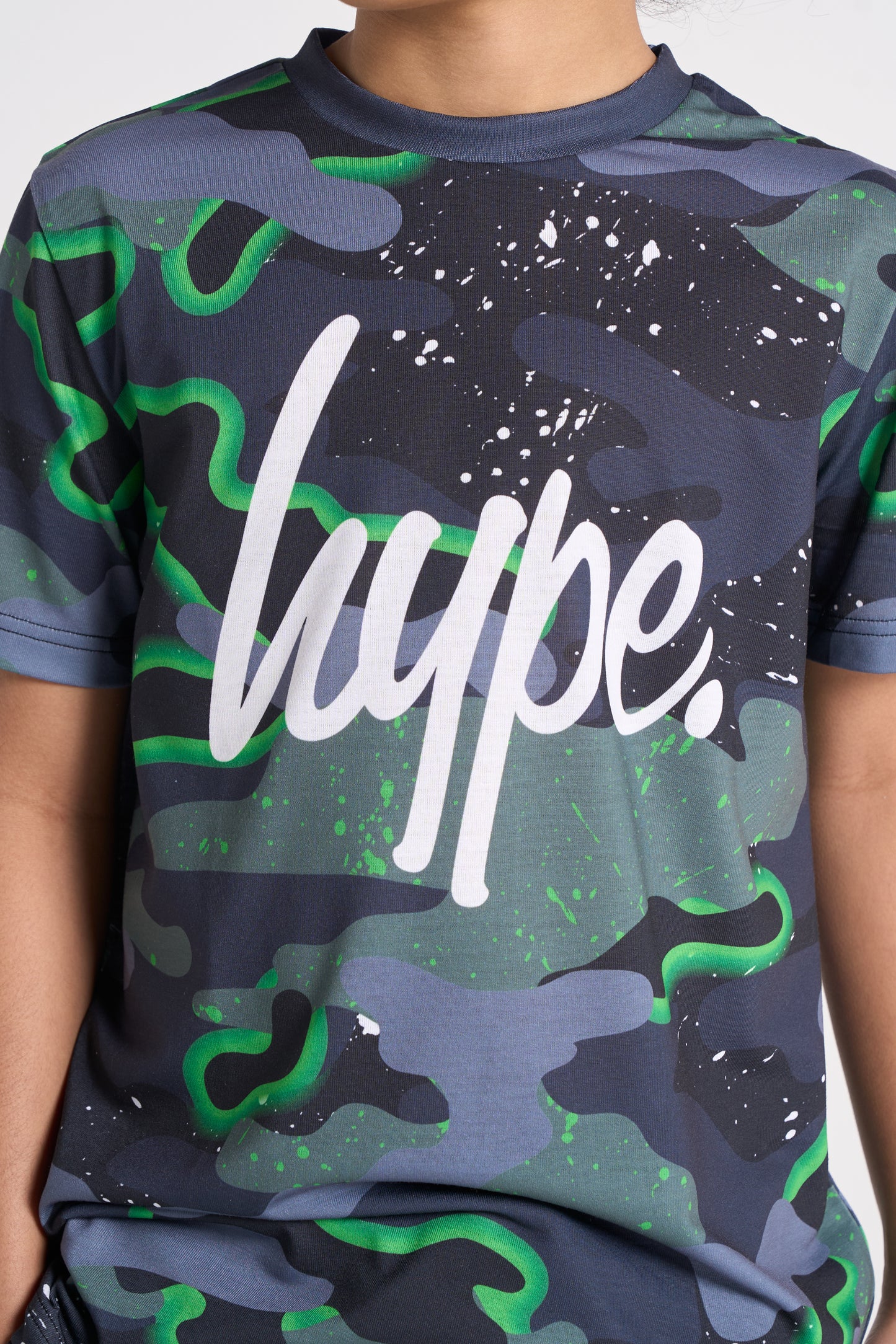 Hype Boys Green Neon Camouflage T-Shirt