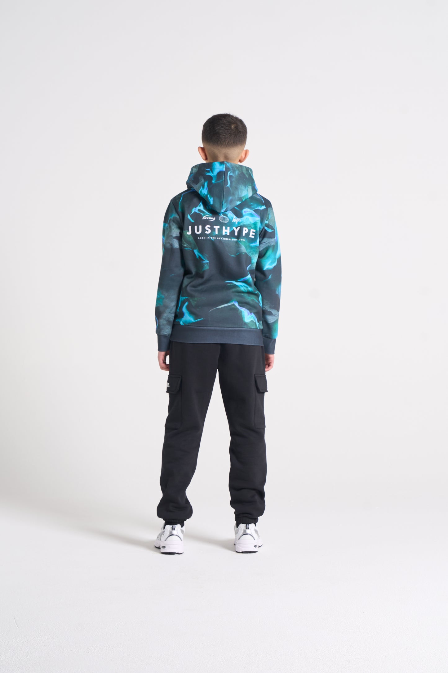 Hype Boys Black/Blue Vapour Hoodie