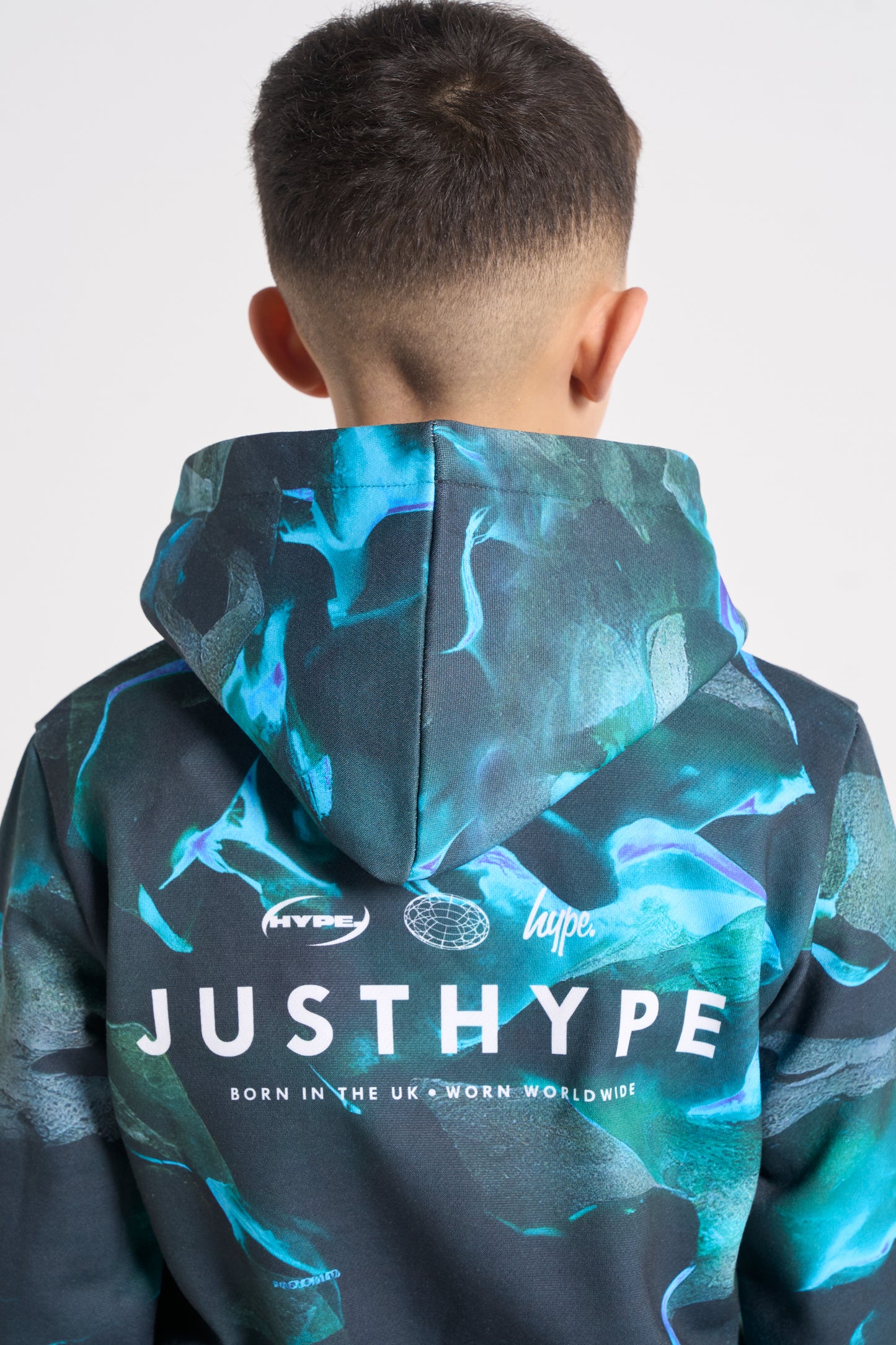Hype Boys Black/Blue Vapour Hoodie