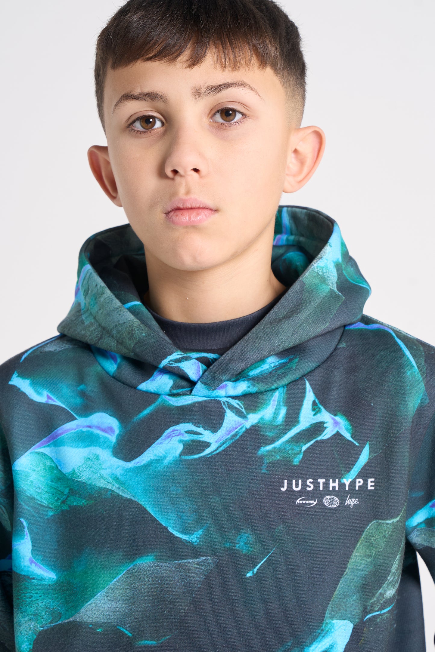 Hype Boys Black/Blue Vapour Hoodie