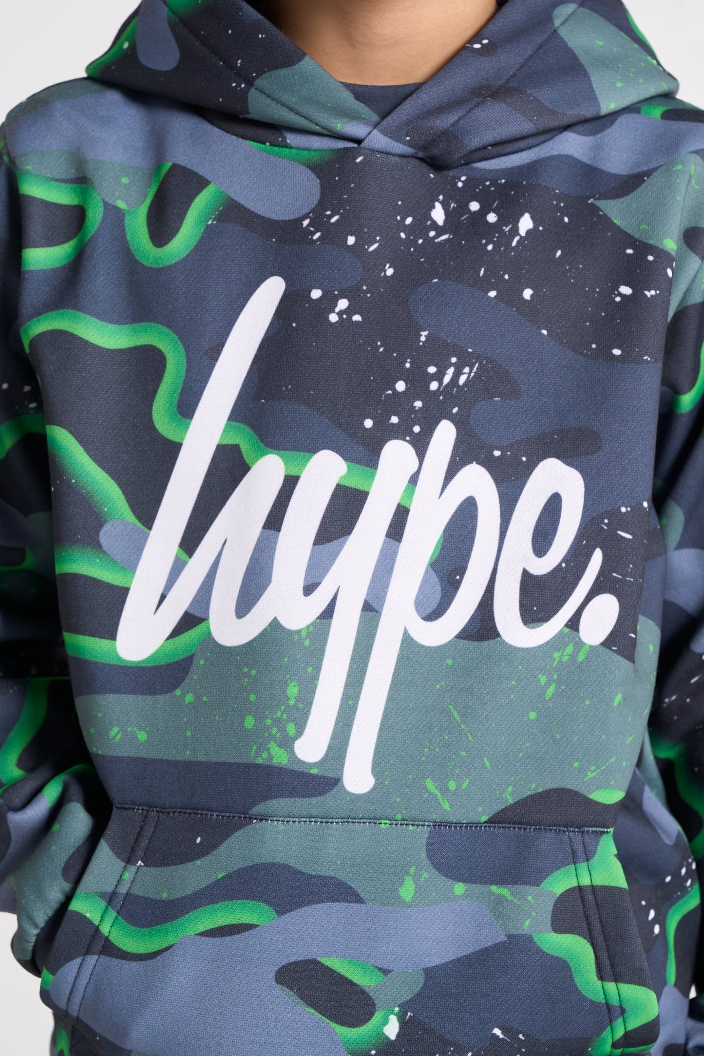 Hype Boys Green Neon Camouflage Hoodie
