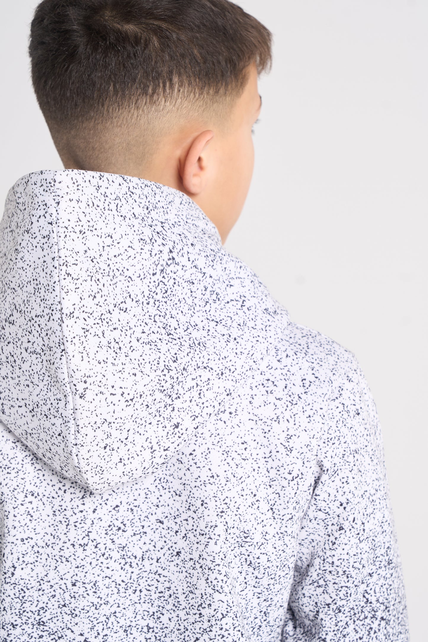 Hype Boys Black/White Speckle Fade Hoodie