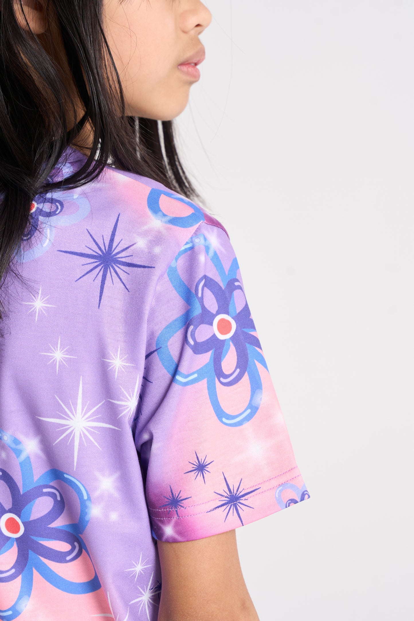 Hype Girls Purple Sparkle Flower T-Shirt