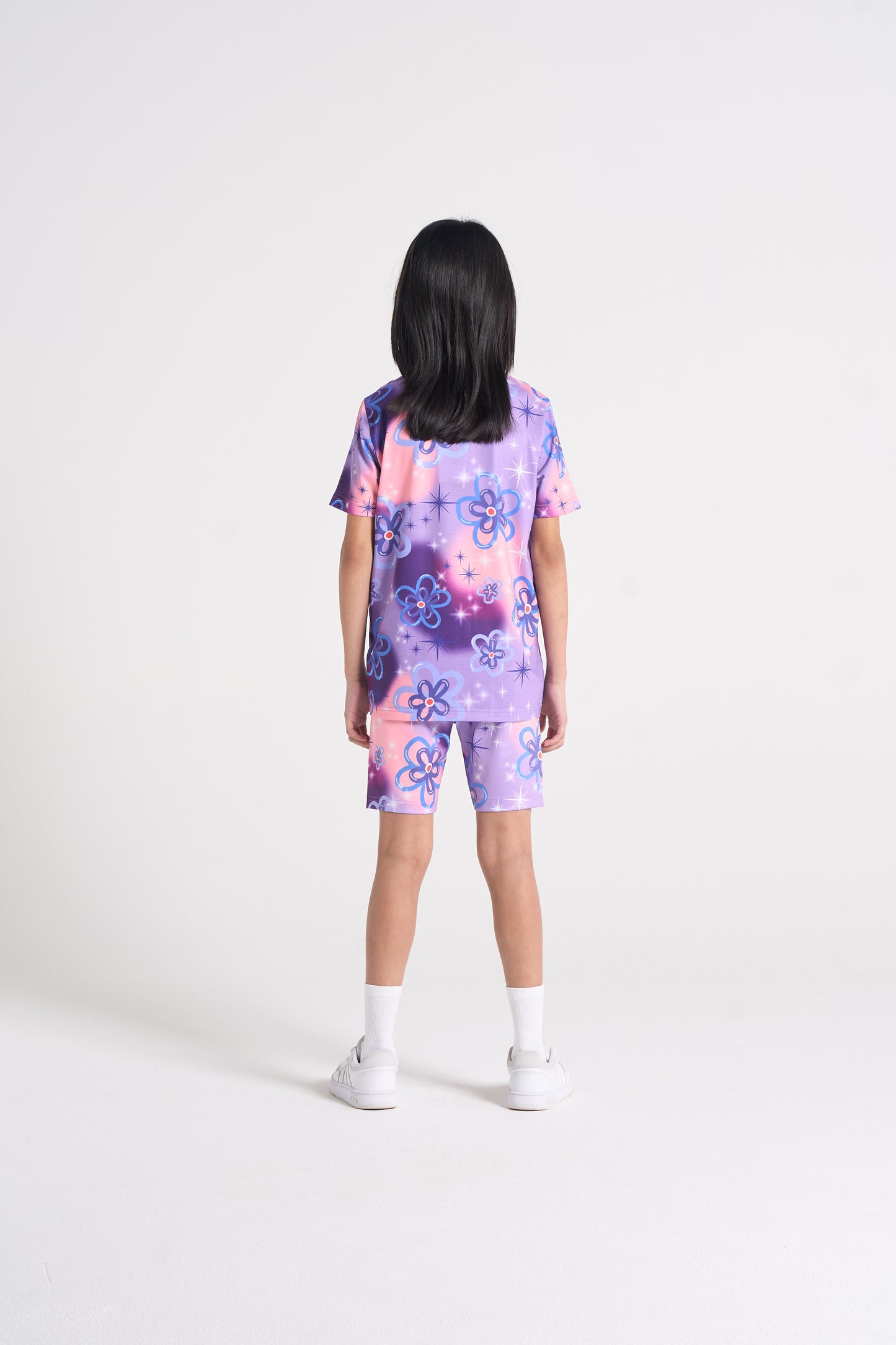 Hype Girls Purple Sparkle Flower T-Shirt