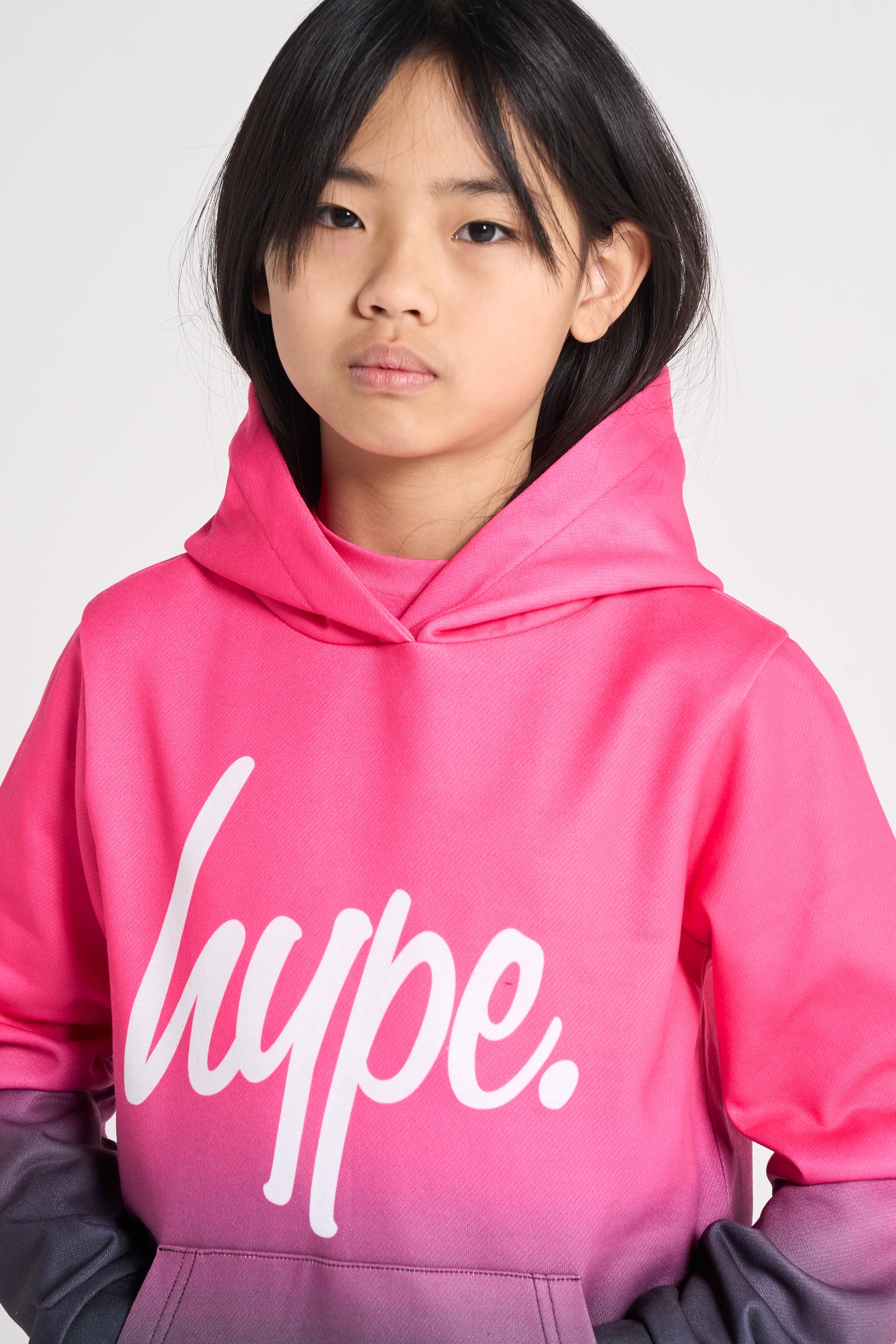 Hype Girls Pink/Black Fade Hoodie