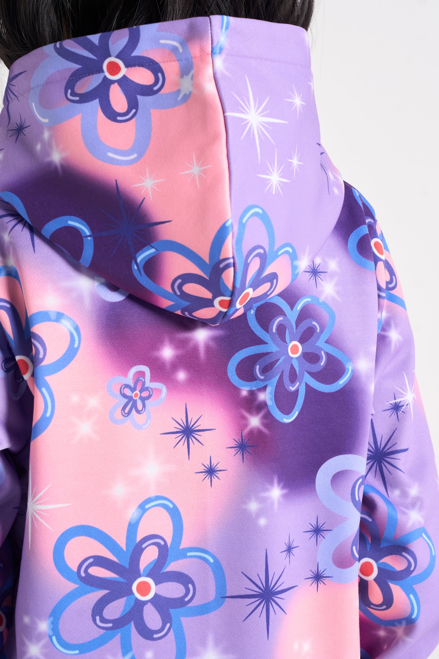 Hype Girls Purple Sparkle Flower Hoodie