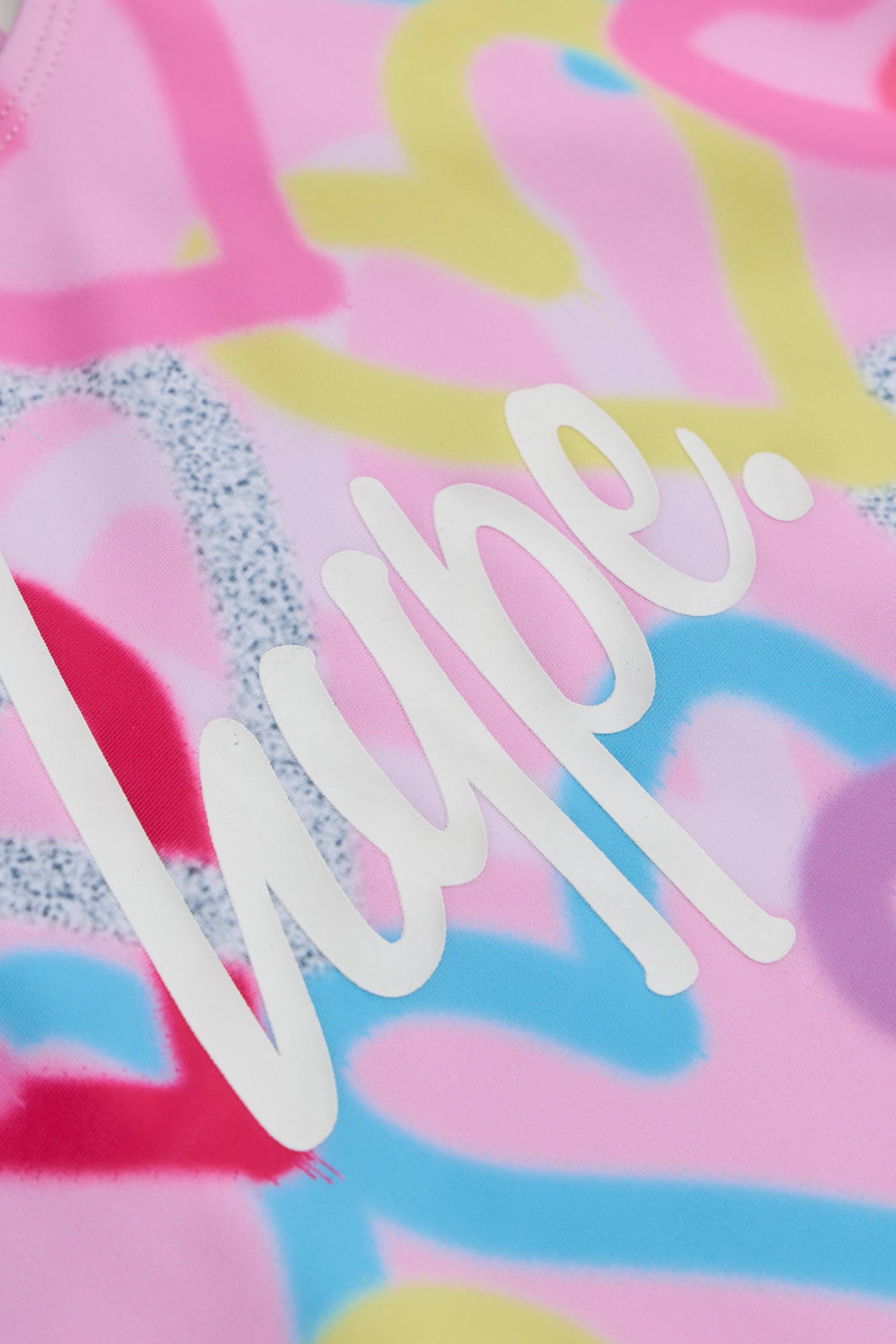 Hype Girls Pink Graffiti Heart Swimsuit
