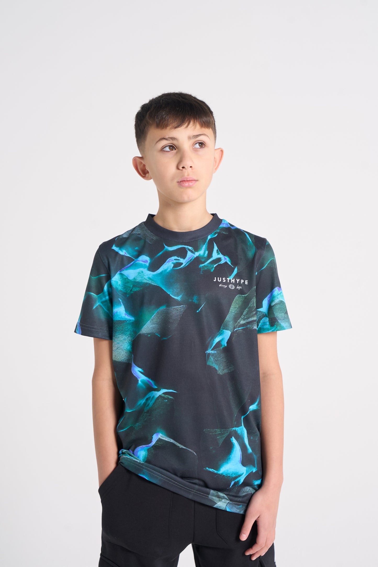 Hype Boys Black/Blue Vapour T-Shirt