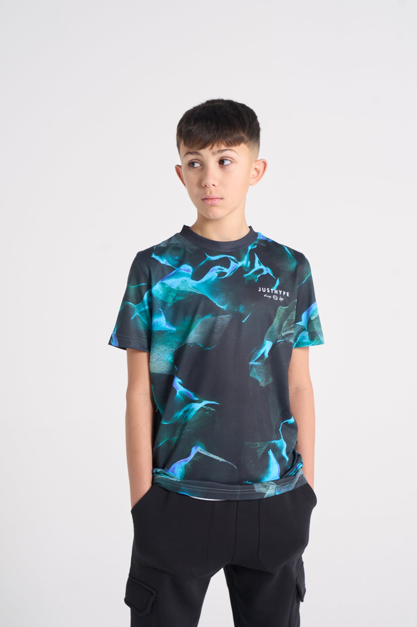 Hype Boys Black/Blue Vapour T-Shirt