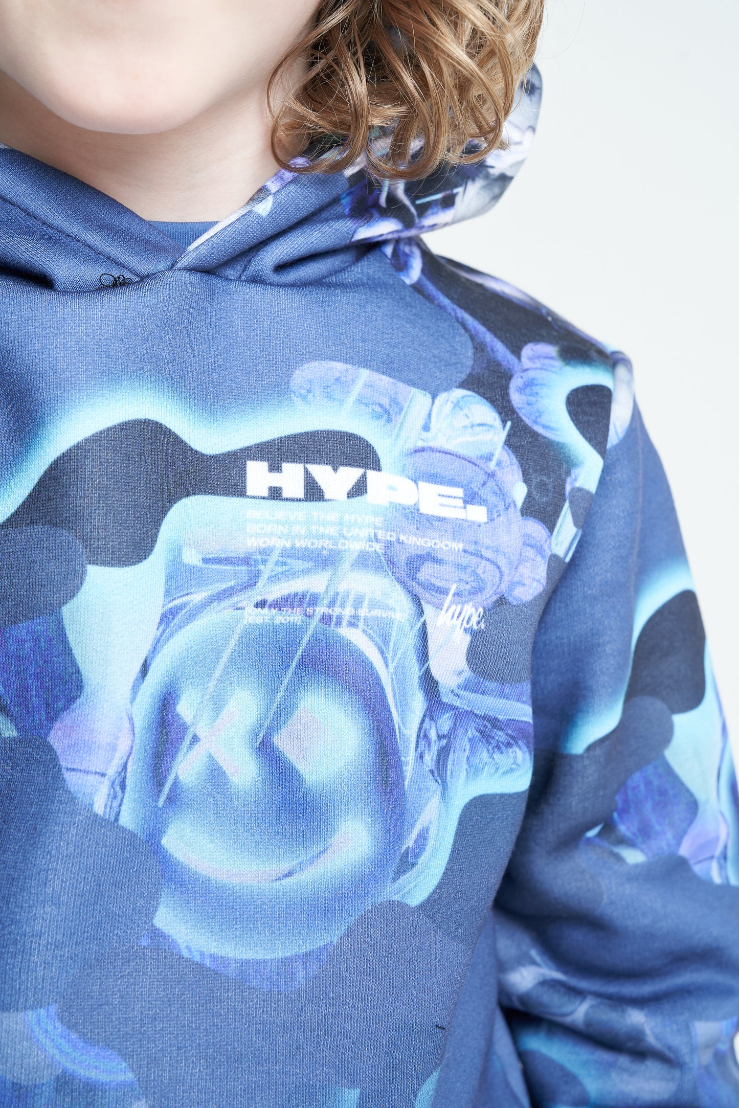 Hype Boys Blue Shark Smile Camo Hoodie